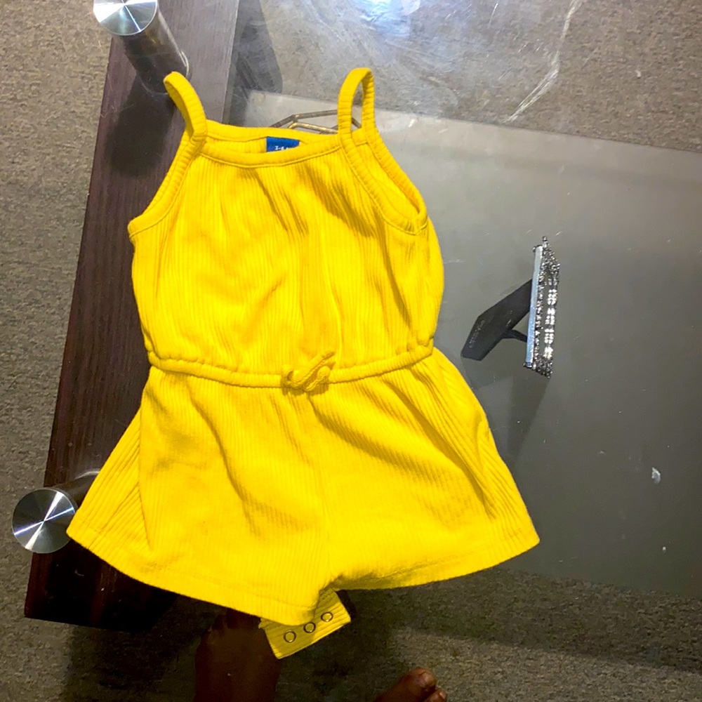 3-6 months  old navy one piece outfit for a girl yellow
